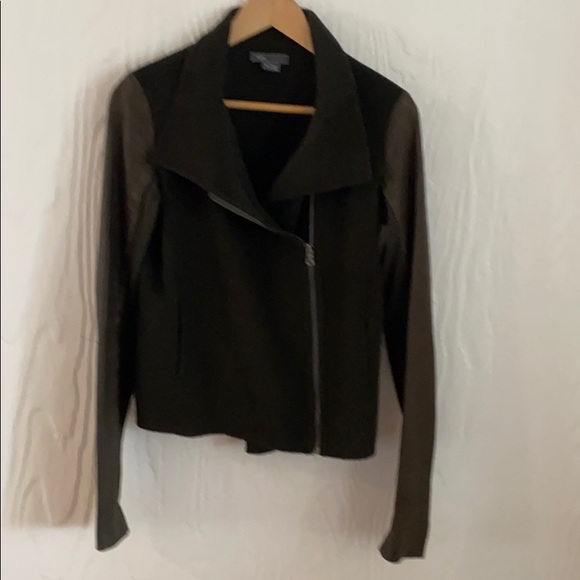 Vince leather and wool Moto jacket - Picture 1 of 5